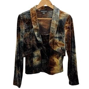 Vintage 90s Frank Lyman Velvet Top Set Sz 10 Crop Jacket Corset Tank 3 Ways NWT